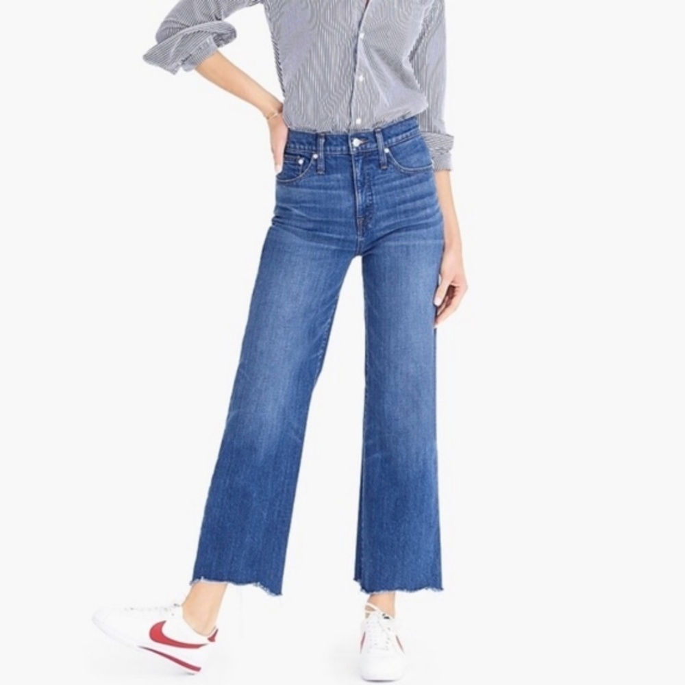 Point Sur wide-leg crop blue jeans